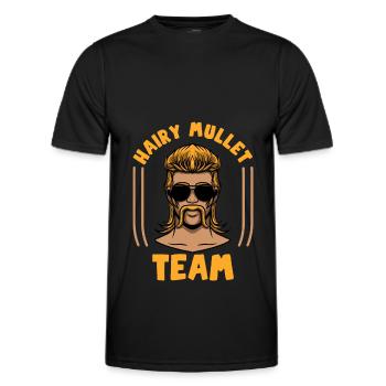 Vokuhila - Männer Funktions-T-Shirt - Schwarz - Vorne - AI Model Male 178 dark (178cm)