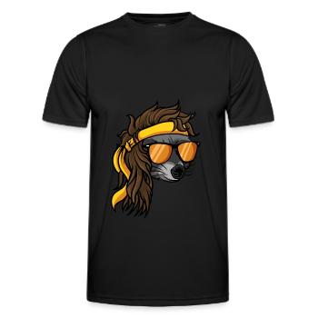 Vokuhila - Männer Funktions-T-Shirt - Schwarz - Vorne - AI Model Male 178 dark (178cm)