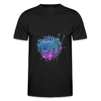 Knit - Men's Functional T-Shirt - black - Front - AI Model Male 178 dark (178cm)