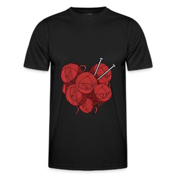 Knit - Men's Functional T-Shirt - black - Front - AI Model Male 178 dark (178cm)