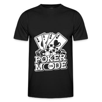 Joueur de poker Texas Holdem - T-shirt sport Homme - noir - Devant - AI Model Male 178 dark (178cm)
