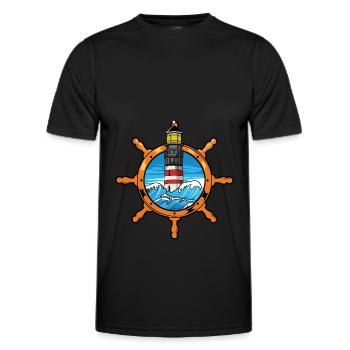 Leuchtturm - Männer Funktions-T-Shirt - Schwarz - Vorne - AI Model Male 178 dark (178cm)