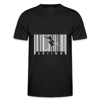 Ski Skiing Skis - Men's Functional T-Shirt - black - Front - AI Model Male 178 dark (178cm)