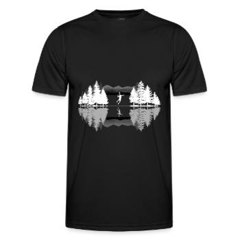Badminton Federball - Männer Funktions-T-Shirt - Schwarz - Vorne - AI Model Male 178 dark (178cm)