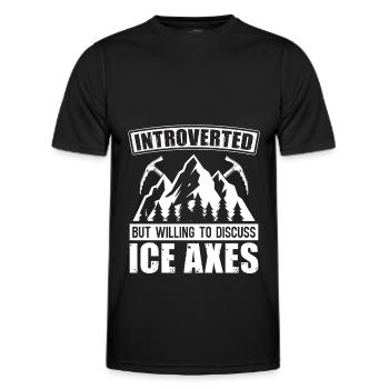 Ice climbing Mountaineering Climbing Mountaineers - Men's Functional T-Shirt - black - Front - AI Model Male 178 dark (178cm)