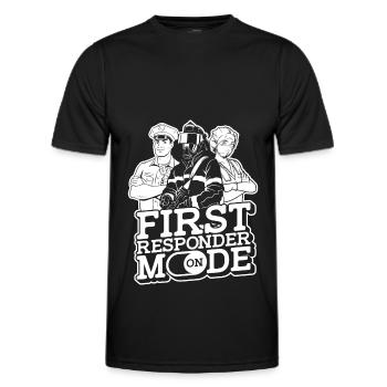 Systemrelevant Sanitäter Notdienst Notfall - Männer Funktions-T-Shirt - Schwarz - Vorne - AI Model Male 178 dark (178cm)