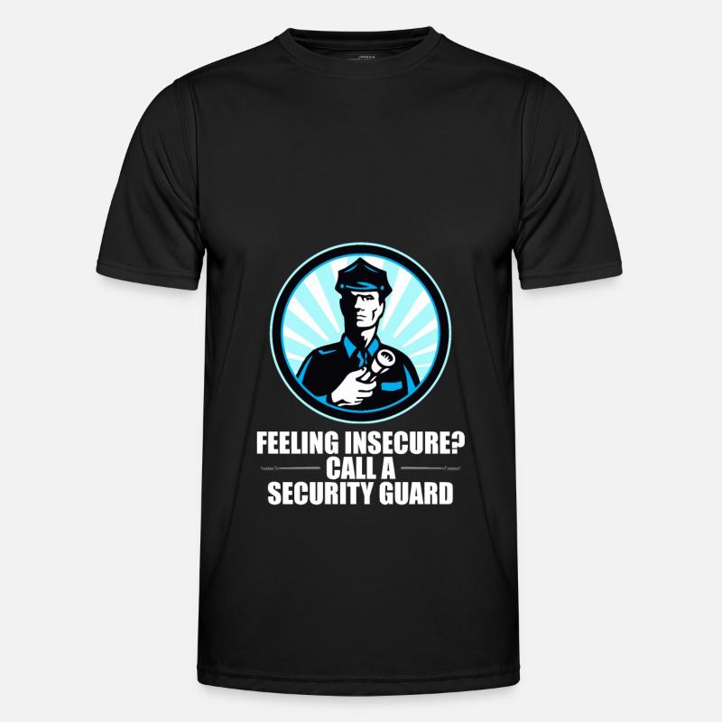Security Wachmann Sicherheitsdienst - Männer Funktions-T-Shirt - Schwarz