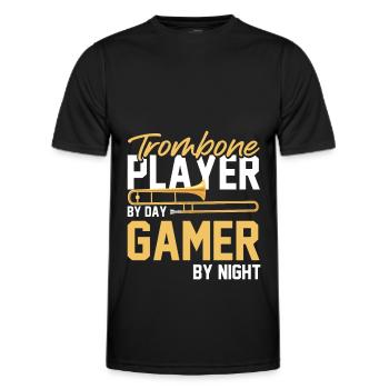 Posaune - Männer Funktions-T-Shirt - Schwarz - Vorne - AI Model Male 178 dark (178cm)