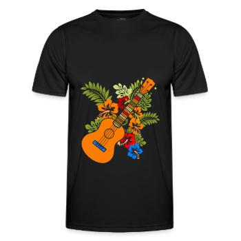 Ukulele - Männer Funktions-T-Shirt - Schwarz - Vorne - AI Model Male 178 dark (178cm)
