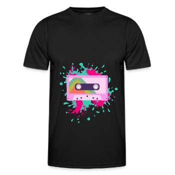 Cassette rétro Cassette Vintage Music Cassette - T-shirt sport Homme - noir - Devant - AI Model Male 178 dark (178cm)