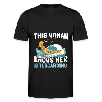 Kitesurfing Kiteboarding Kite Kite Kiten - Men's Functional T-Shirt - black - Front - AI Model Male 178 dark (178cm)