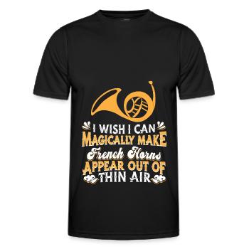 French Horn Horn player - Men's Functional T-Shirt - black - Front - AI Model Male 178 dark (178cm)
