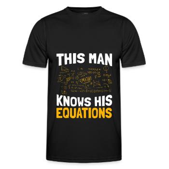 Professeur de mathématiques Mathématicien Professeur de mathématiques Mathématiques - T-shirt sport Homme - noir - Devant - AI Model Male 178 dark (178cm)