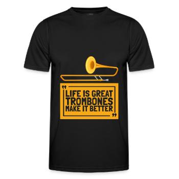 Posaune - Männer Funktions-T-Shirt - Schwarz - Vorne - AI Model Male 178 dark (178cm)