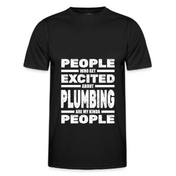Plombier Ingénieur sanitaire Chauffagiste Mécanicien d’usine - T-shirt sport Homme - noir - Devant - AI Model Male 178 dark (178cm)