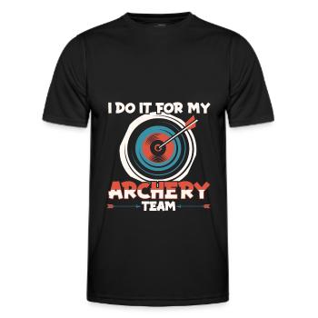 Tir à l’arc Flèche Tir à l’arc Tir à l’arc - T-shirt sport Homme - noir - Devant - AI Model Male 178 dark (178cm)
