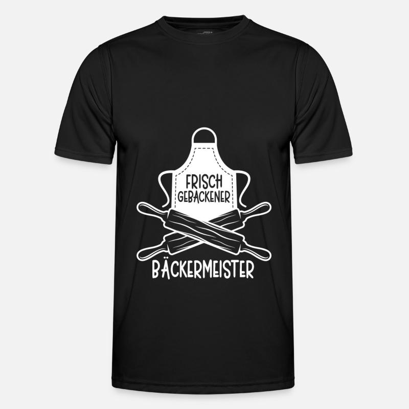Bäcker Backen Konditor - Männer Funktions-T-Shirt - Schwarz
