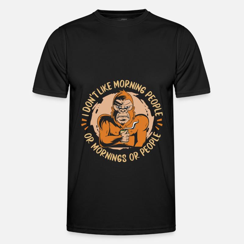 Affe - Männer Funktions-T-Shirt - Schwarz