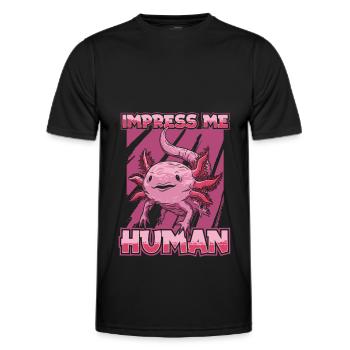 Axolotl Salamander - Männer Funktions-T-Shirt - Schwarz - Vorne - AI Model Male 178 dark (178cm)