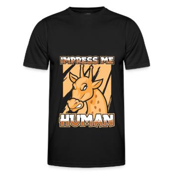 Giraffe Afrika Savanne Safari - Männer Funktions-T-Shirt - Schwarz - Vorne - AI Model Male 178 dark (178cm)