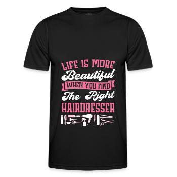Coiffeur Coiffeur Coiffure Coiffure Coiffure Coiffure - T-shirt sport Homme - noir - Devant - AI Model Male 178 dark (178cm)