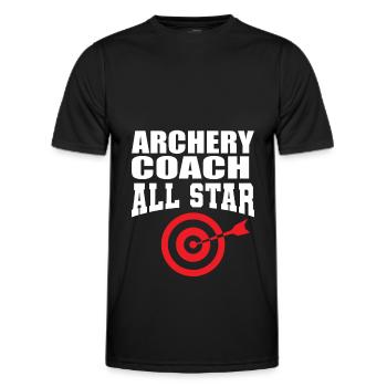 Tir à l’arc Flèche Tir à l’arc Tir à l’arc - T-shirt sport Homme - noir - Devant - AI Model Male 178 dark (178cm)