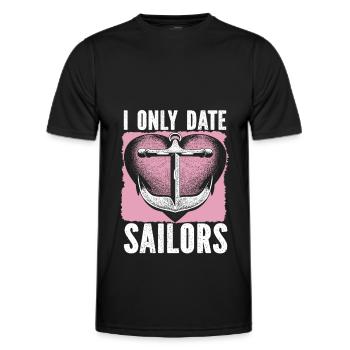Seglen Segelboot Segler - Männer Funktions-T-Shirt - Schwarz - Vorne - AI Model Male 178 dark (178cm)