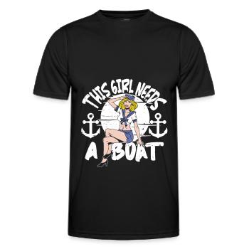 Seglen Segelboot Segler - Männer Funktions-T-Shirt - Schwarz - Vorne - AI Model Male 178 dark (178cm)