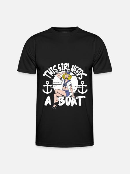 Seglen Segelboot Segler - Männer Funktions-T-Shirt - Schwarz