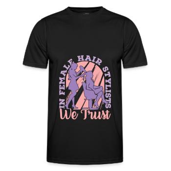 Coiffeur Coiffeur Coiffure Coiffure Coiffure Coiffure - T-shirt sport Homme - noir - Devant - AI Model Male 178 dark (178cm)