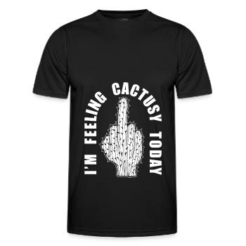 Kaktus Strauch Kakteen Stachelig Garten Gärtner - Männer Funktions-T-Shirt - Schwarz - Vorne - AI Model Male 178 dark (178cm)