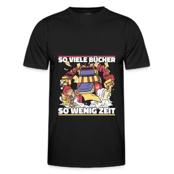 Bookworm Bookworm Book Reading - Men's Functional T-Shirt - black - Front - AI Model Male 178 dark (178cm)
