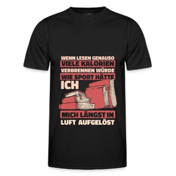 Bookworm Bookworm Book Reading - Men's Functional T-Shirt - black - Front - AI Model Male 178 dark (178cm)
