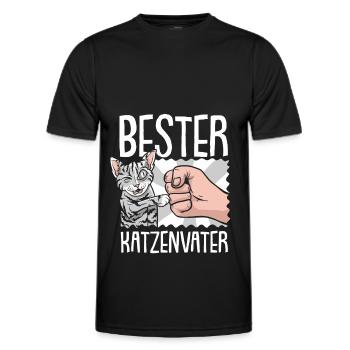 Location de chat Chat Domestique Cat - T-shirt sport Homme - noir - Devant - AI Model Male 178 dark (178cm)