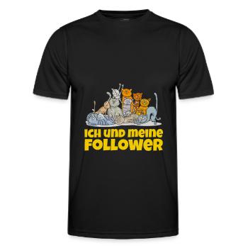 Location de chat Chat Domestique Cat - T-shirt sport Homme - noir - Devant - AI Model Male 178 dark (178cm)
