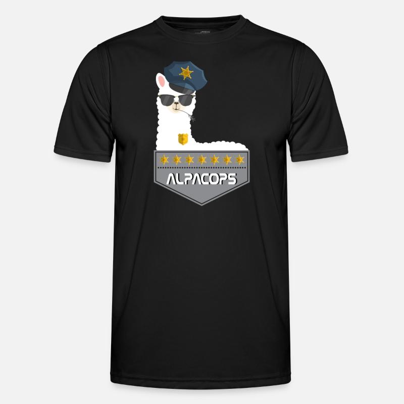 Alpaka Polizei Aplaca Cop Alpacops Männer Funktions-T-Shirt