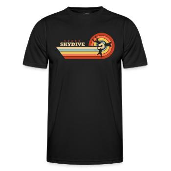 RW Skydive Vintage Fallschirmspringer Gruppe - Männer Funktions-T-Shirt - Schwarz - Vorne - AI Model Male 178 dark (178cm)