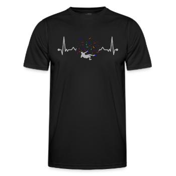 Bouldern Boulderer Herzschlag - Männer Funktions-T-Shirt - Schwarz - Vorne - AI Model Male 178 dark (178cm)