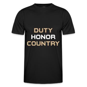 duty honor country - Men's Functional T-Shirt - black - Front - AI Model Male 178 dark (178cm)