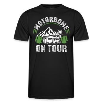 Wohnmobil auf Tour - Männer Funktions-T-Shirt - Schwarz - Vorne - AI Model Male 178 dark (178cm)