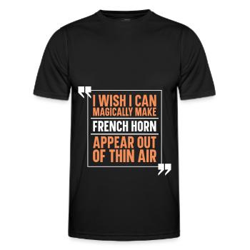 French Horn Horn player - Men's Functional T-Shirt - black - Front - AI Model Male 178 dark (178cm)