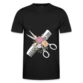 Coiffeur Coiffeur Coiffure Coiffure Coiffure Coiffure - T-shirt sport Homme - noir - Devant - AI Model Male 178 dark (178cm)