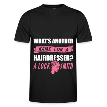 Coiffeur Coiffeur Coiffure Coiffure Coiffure Coiffure - T-shirt sport Homme - noir - Devant - AI Model Male 178 dark (178cm)