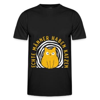 Location de chat Chat Domestique Cat - T-shirt sport Homme - noir - Devant - AI Model Male 178 dark (178cm)