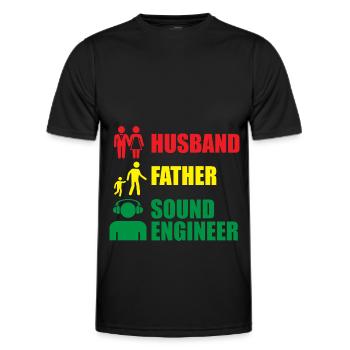 Tontechniker Sound Audio Engineer - Männer Funktions-T-Shirt - Schwarz - Vorne - AI Model Male 178 dark (178cm)