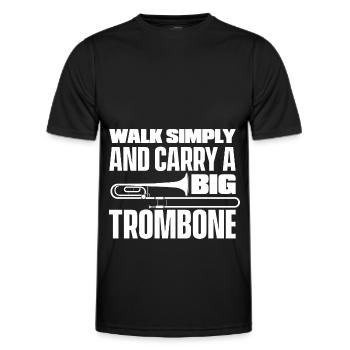 Trombone - T-shirt sport Homme - noir - Devant - AI Model Male 178 dark (178cm)