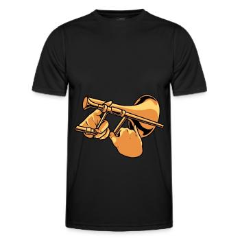 Trombone - T-shirt sport Homme - noir - Devant - AI Model Male 178 dark (178cm)