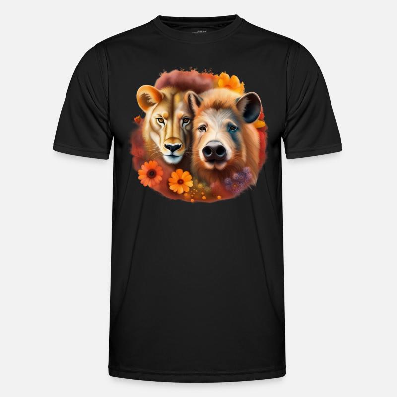 Schwein oder Löwe - Männer Funktions-T-Shirt - Schwarz