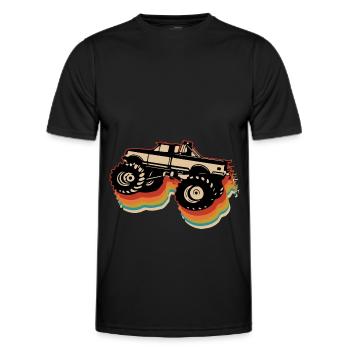 Monstertruck - Männer Funktions-T-Shirt - Schwarz - Vorne - AI Model Male 178 dark (178cm)