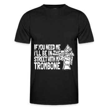 Posaune - Männer Funktions-T-Shirt - Schwarz - Vorne - AI Model Male 178 dark (178cm)